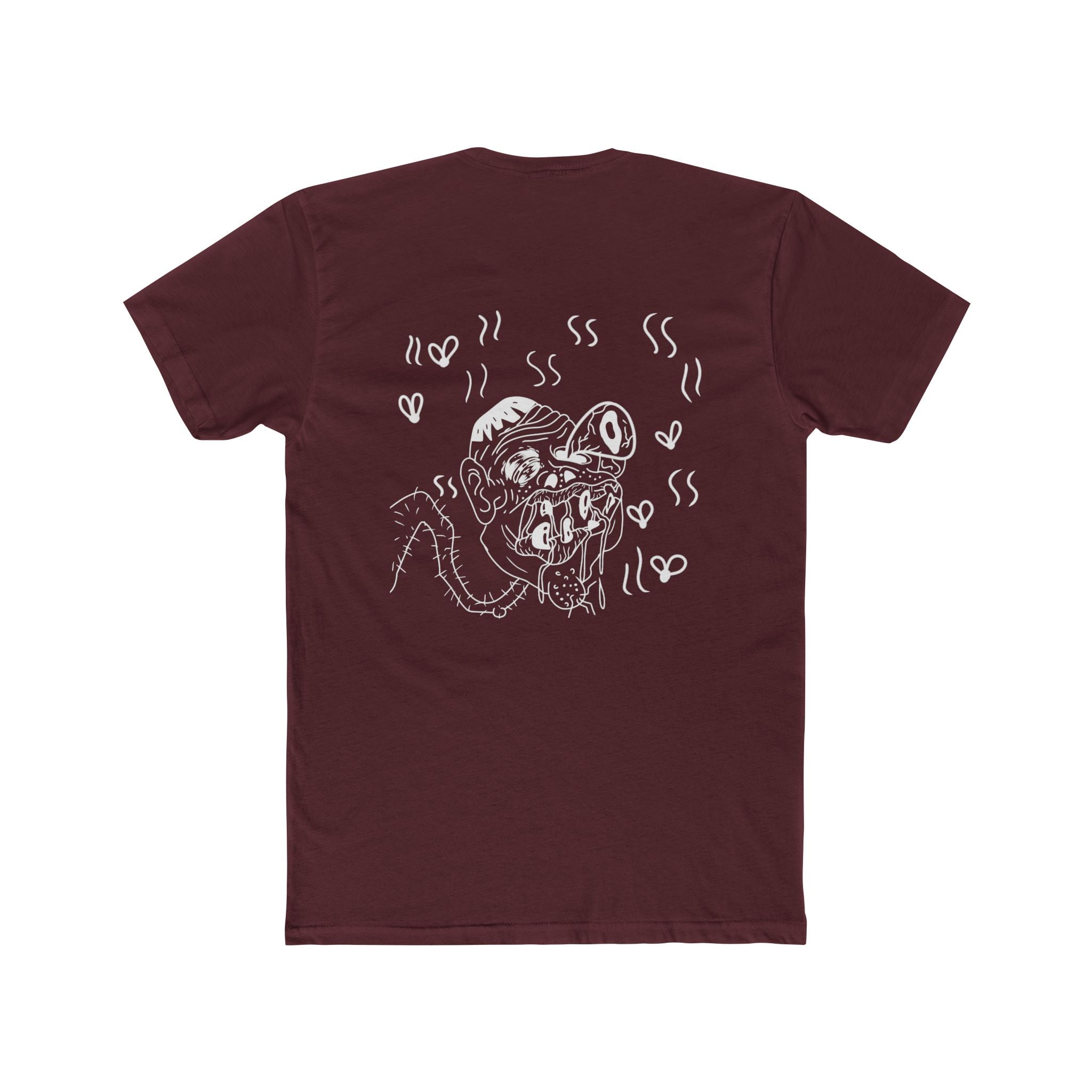 Front and back funny face japanese lettering t shirt