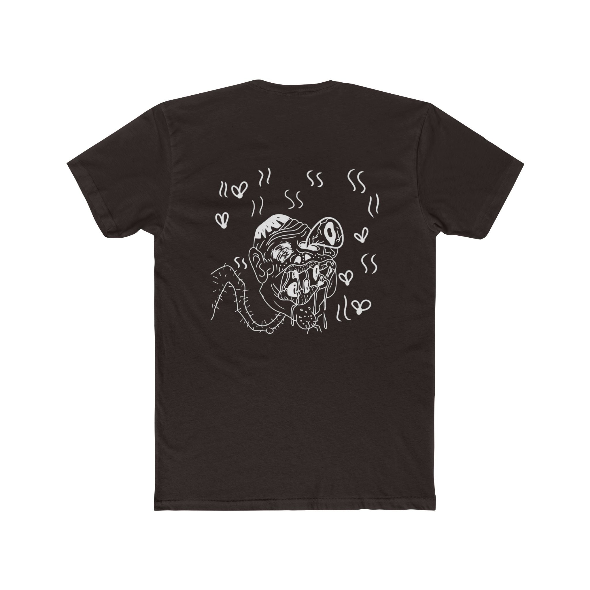 Front and back funny face japanese lettering t shirt