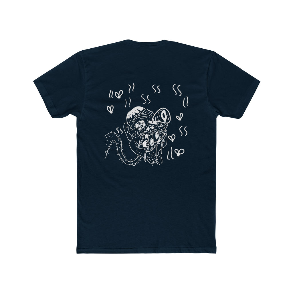 Front and back funny face japanese lettering t shirt