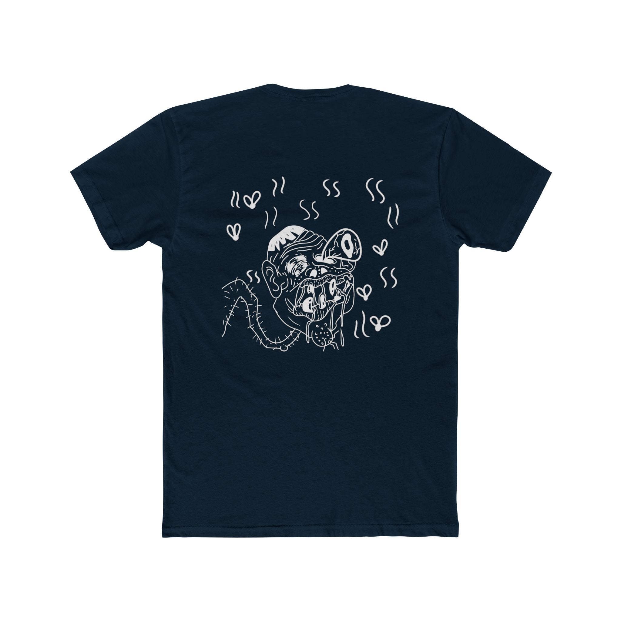 Front and back funny face japanese lettering t shirt