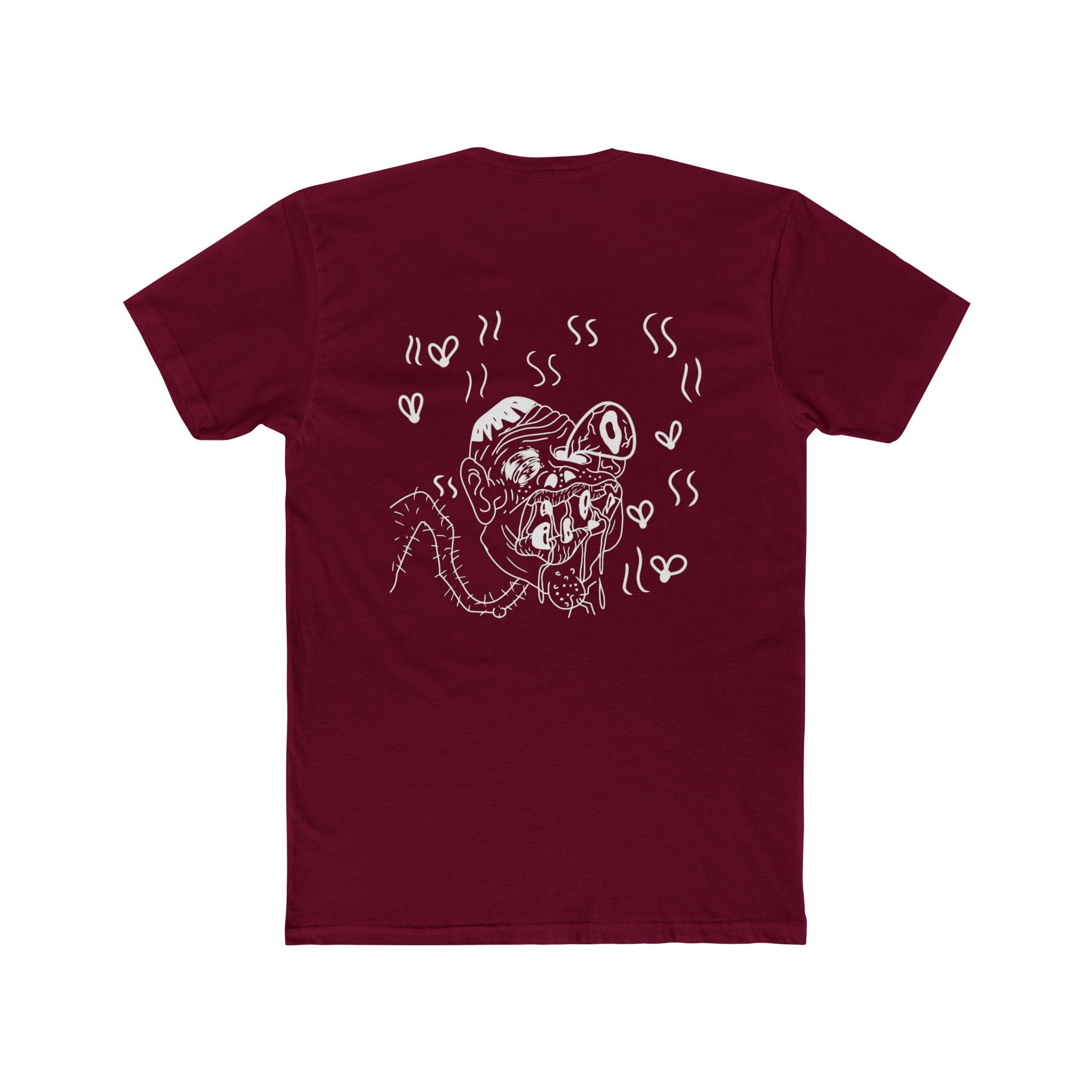 Front and back funny face japanese lettering t shirt
