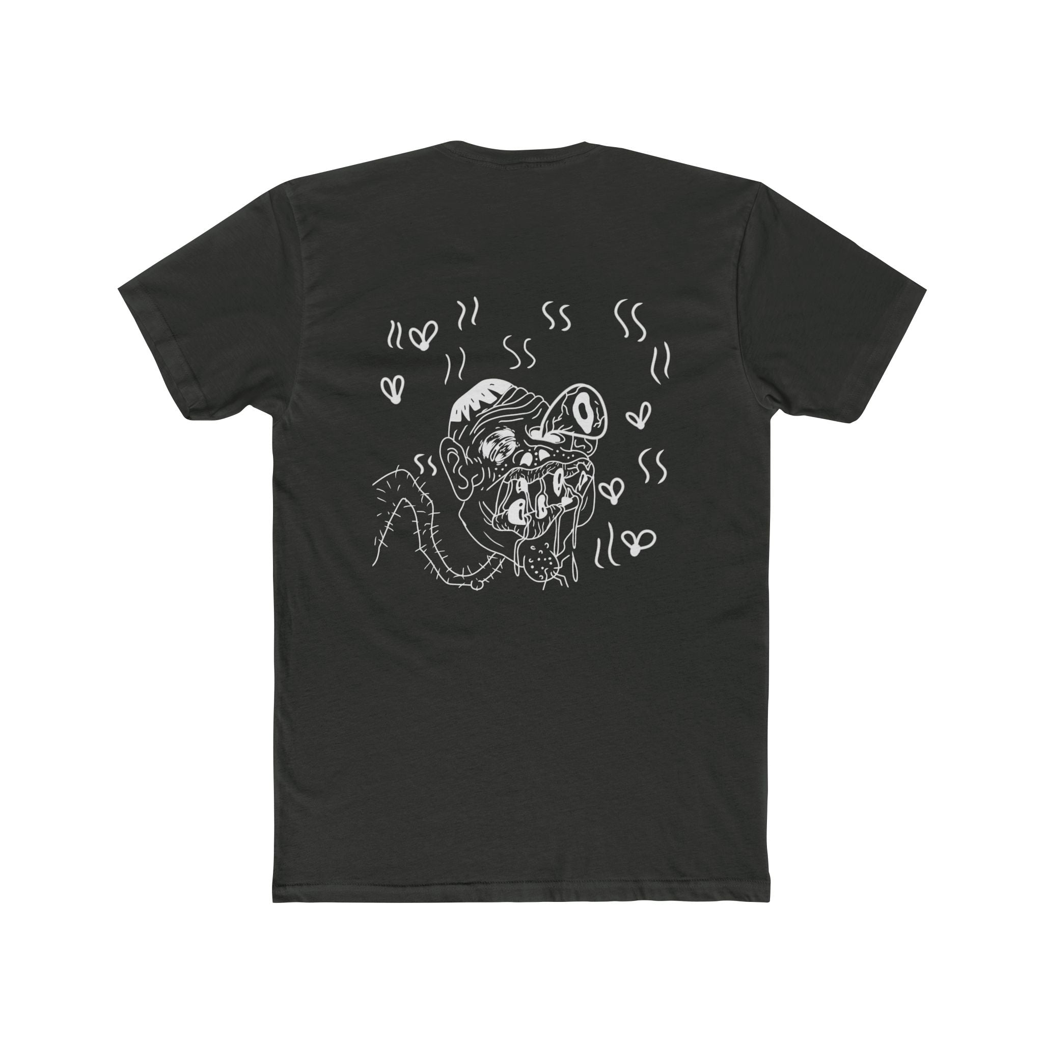 Front and back funny face japanese lettering t shirt