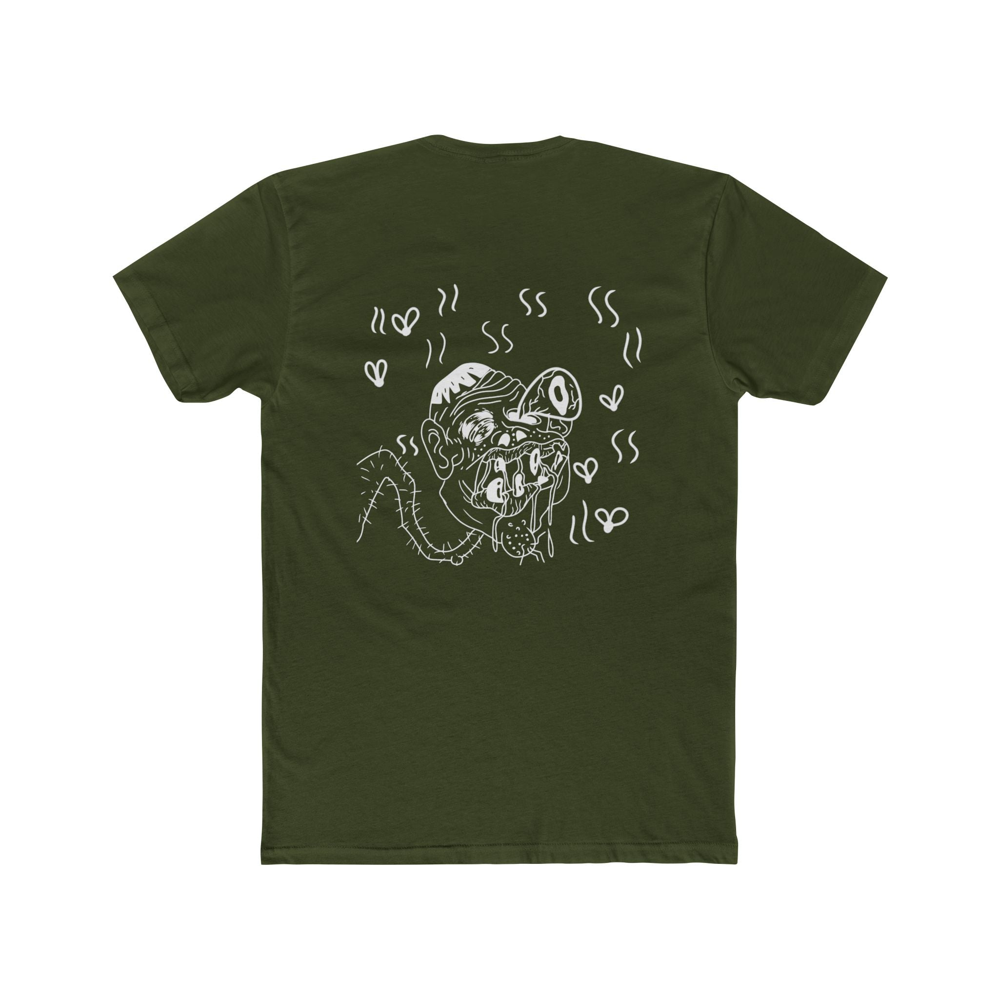 Front and back funny face japanese lettering t shirt